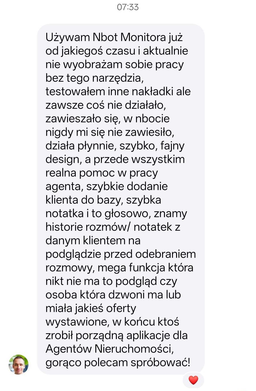 Opinia pośrednika nieruchomości o aplikacji Nbot Monitor